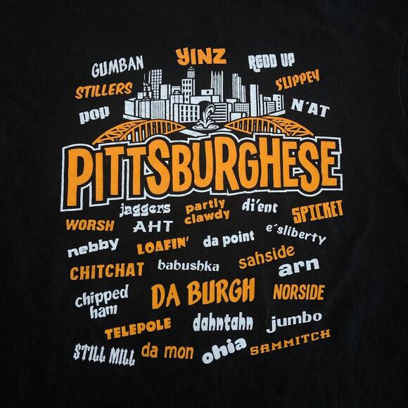 Black ‘Pittsburghese’ Slang Graphic Tee - Picture 3 of 4